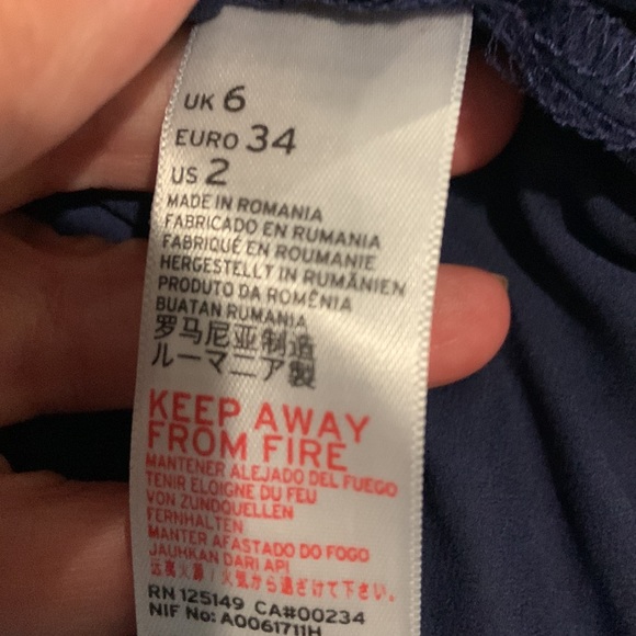 Topshop  blue tank top camisole size 2 - Picture 6 of 8